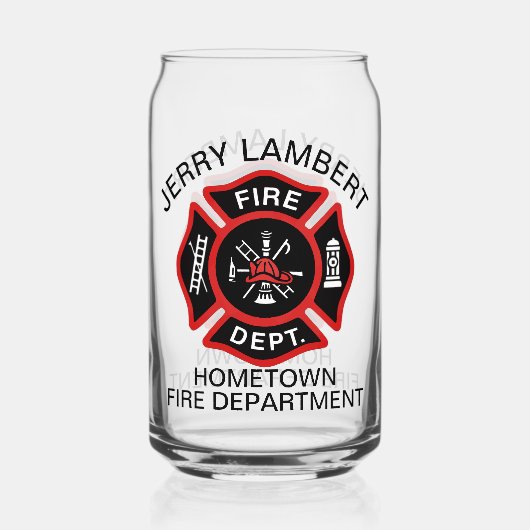 Custom Rode Brandweer Brandweer Badge Blikvorm Glas (Voorkant)