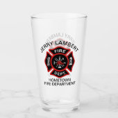 Custom Rode Brandweer Brandweer Badge Glas (Voorkant)