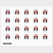 Custom Rode Tractor Country Barn Rustieke Bruiloft Ronde Sticker (Vel)