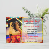 Custom Roller Schaats Party nodigt uit Kaart (Staand voorkant)