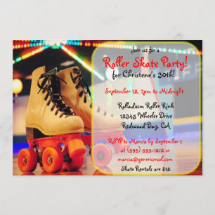 Custom Roller Schaats Party nodigt uit Kaart