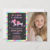Custom Roller Schaats Party voor Meisjes Kaart (Voorkant)