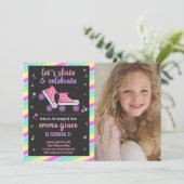Custom Roller Schaats Party voor Meisjes Kaart (Staand voorkant)