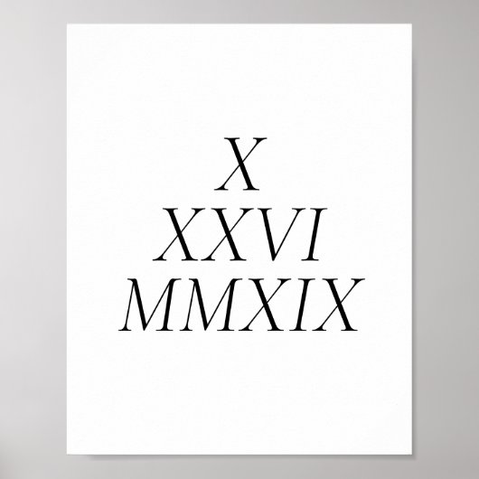 custom Roman numeral date Poster (Voorkant)