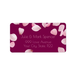 Custom Romantic Pink Petals Address Label