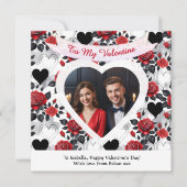 Custom Romantic Roses and Hearts Valentine's Day Feestdagenkaart (Voorkant)