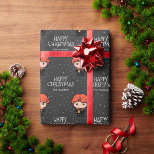 Custom Ron Weasley Cartoon Vrolijk kerstfeest Cadeaupapier
