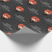 Custom Ron Weasley Cartoon | Vrolijk kerstfeest Cadeaupapier (Hoek)