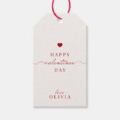 Custom rood beige eenvoudige VALENTIJN'S DAY cadea Cadeaulabel (Voorkant)