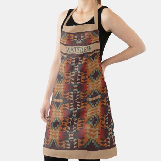 Custom Rood Bruin Blauwgroen Blauw Sinaasappel Moz Schort (Insitu)