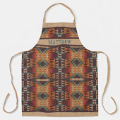 Custom Rood Bruin Blauwgroen Blauw Sinaasappel Moz Schort (Voorkant)