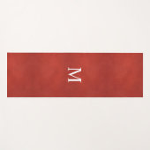 Custom Rood Bruin Faux Leer Look Monogram Yogamat (Voorkant (horizontaal))