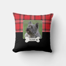 Custom Rood en Zwart Tartan Plaid Sierkussen