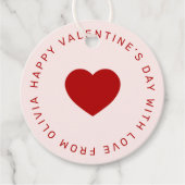 Custom rood roze eenvoudige VALENTIJN'S DAY cadeau Bedankjes Labels (Voorkant)