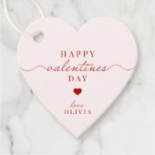 Custom rood roze eenvoudige VALENTIJN'S DAY cadeau Bedankjes Labels (Voorkant)