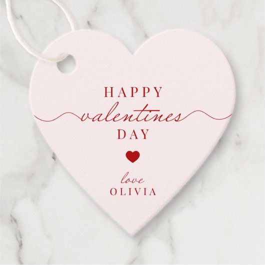 Custom rood roze eenvoudige VALENTIJN'S DAY cadeau Bedankjes Labels (Voorkant)