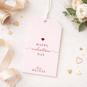 Custom rood roze eenvoudige VALENTIJN'S DAY cadeau Cadeaulabel
