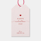 Custom rood roze eenvoudige VALENTIJN'S DAY cadeau Cadeaulabel (Voorkant)