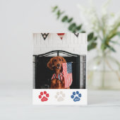 Custom Rood Wit Blauw Hond Patriottisch 4 juli Feestdagenkaart (Staand voorkant)