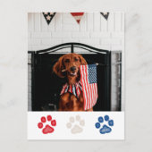 Custom Rood Wit Blauw Hond Patriottisch 4 juli Feestdagenkaart (Voorkant)
