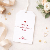 Custom rood wit eenvoudige VALENTIJN'S DAY cadeau  Cadeaulabel