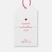 Custom rood wit eenvoudige VALENTIJN'S DAY cadeau  Cadeaulabel (Voorkant)