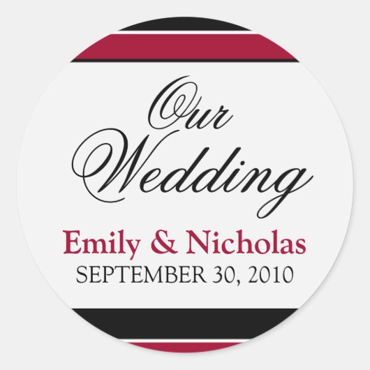 :custom: rood/zwart bruiloft uitnodiging zegel (Voorkant)