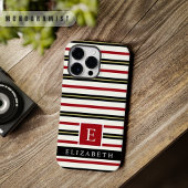 Custom Rood Zwart Goud Wit Kleur Stripes Case-Mate iPhone Case