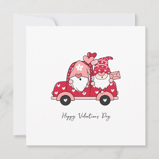 Custom Rood Zwart Modern Happy Valentijnsdag Bedankkaart (Voorkant)