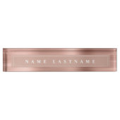 Custom Roos Gold Blush Roze Folie Modern Naambordje (Voorkant)
