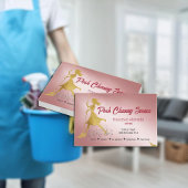 Custom Roos Gold Elegant Schoonmaak Visitekaartje