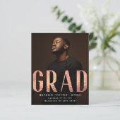 Custom Roos Gold Foil Nick Naam AFSTUDEERDER Fotok (Staand voorkant)