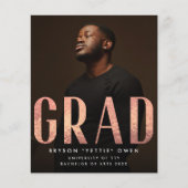 Custom Roos Gold Foil Nick Naam AFSTUDEERDER Fotok (Voorkant)