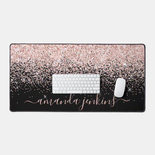 Custom Roos Gold Glitter Effect Bureaumat (Keyboard & Muis)