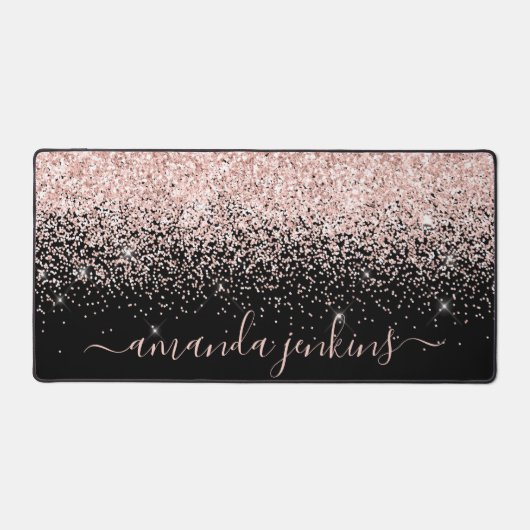 Custom Roos Gold Glitter Effect Bureaumat (Voorkant)