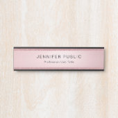 Custom Roos Gold Glitter Modern Elegant Sjabloon Deurbordje (Voorkant)