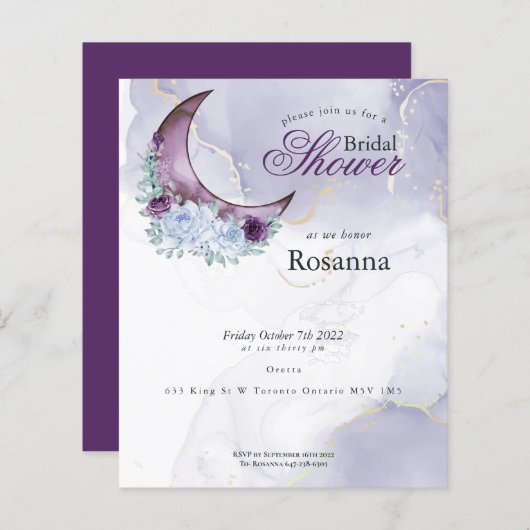 Custom Rosanna - Rustic Crescent Moon Paarse (Voorkant / Achterkant)