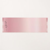 Custom Rose Gold Calligraphy Script Name Elegant Yogamat (Voorkant (horizontaal))