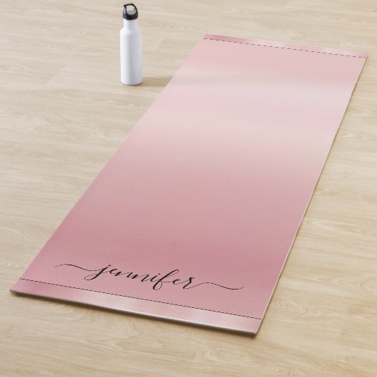 Custom Rose Gold Calligraphy Script Name Elegant Yogamat (In situ)