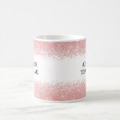 Custom Rose Gold Glitter -Personalized Name  Koffiemok (Center)