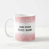 Custom Rose Gold Glitter -Personalized Name  Koffiemok (Links)