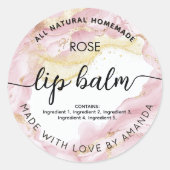 Custom Rose gold pink  lip balm labels (Voorkant)