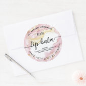 Custom Rose gold pink  lip balm labels (Envelop)