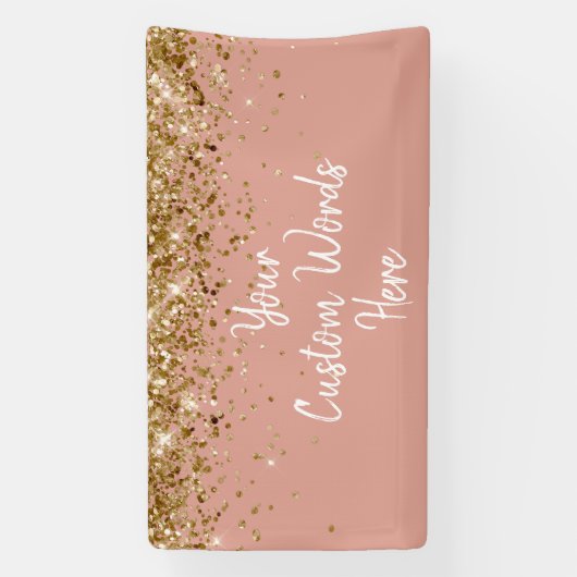 Custom Rose Gold White Birthday Party Photo Booth Spandoek (Verticaal)