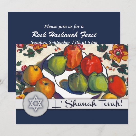 Custom Rosh Hashanah Celebration Party Kaart (Voorkant / Achterkant)