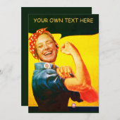 Custom Rosie de Riveter  gezicht in Hole Kaart (Voorkant / Achterkant)