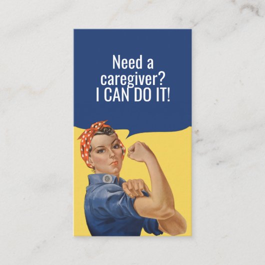 Custom Rosie The Riveter Caregiver Visitekaartje (Voorkant)