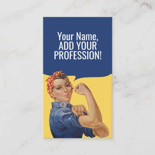 Custom Rosie The Riveter Feminist bold grappige st Visitekaartje (Voorkant)