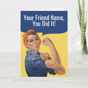 Custom Rosie The Riveter Gefeliciteerd Kaart