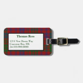 Custom Ross Tartan Pset Bagagelabel (Voorkant horizontaal)